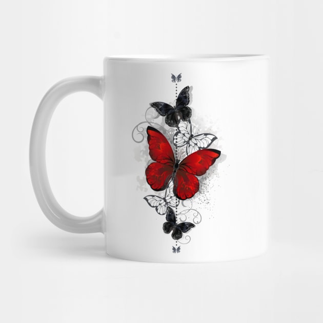 Red and Black Butterflies by Blackmoon9